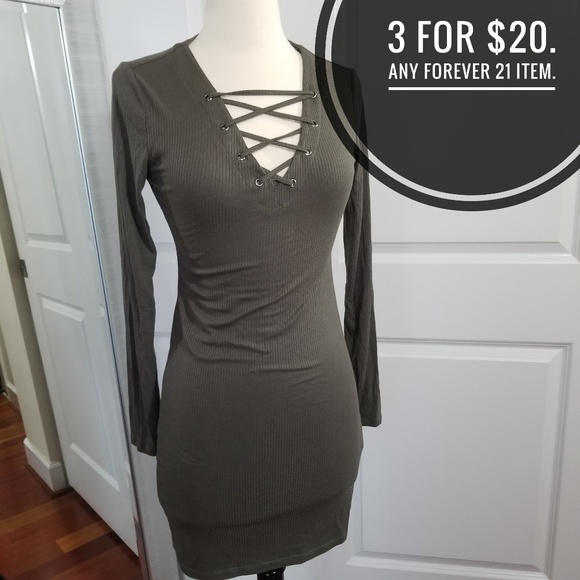 Forever 21 Dresses & Skirts - Forver 21 Olive Green Bodycon Stretchy Dress